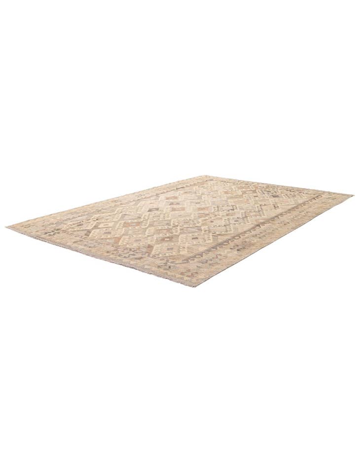 Detail image of  6' 9 x 10'  Hand Woven Kilim Maymana Wool Rug