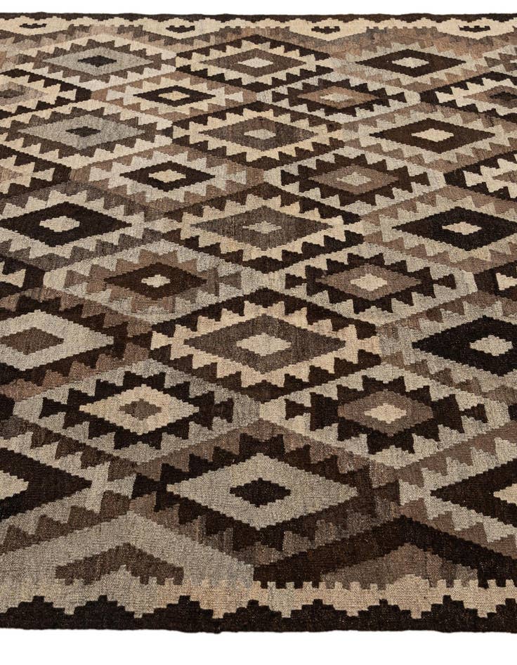 Detail image of  6' 8 x 9' 8  Hand Woven Kilim Maymana Wool Rug