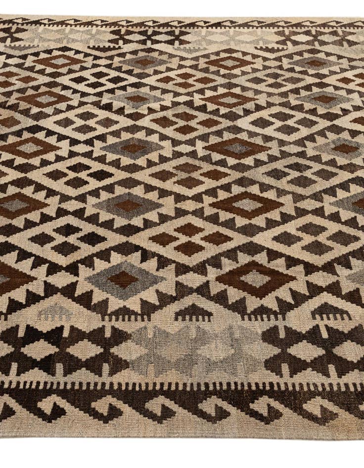 Detail image of  6' 10 x 9' 7  Hand Woven Kilim Maymana Wool Rug
