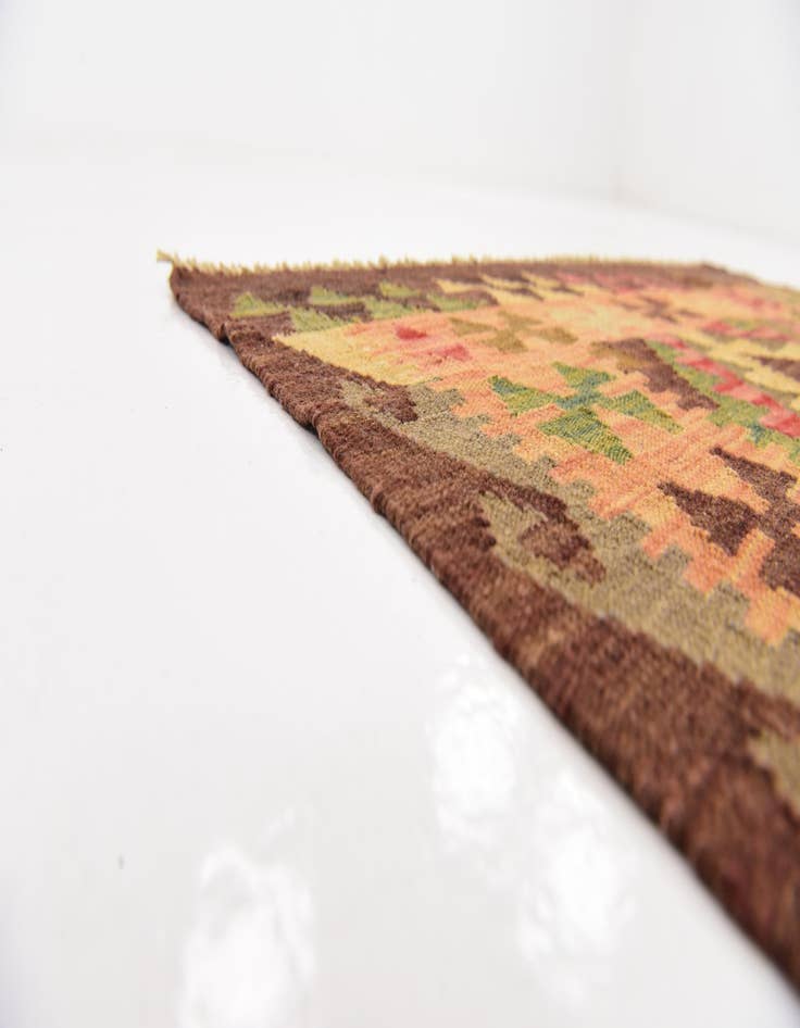 Detail image of  3' 2 x 4' 9  Hand Woven Kilim Maymana Wool Rug