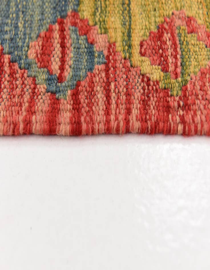 Detail image of  3' 2 x 4' 10  Hand Woven Kilim Maymana Wool Rug
