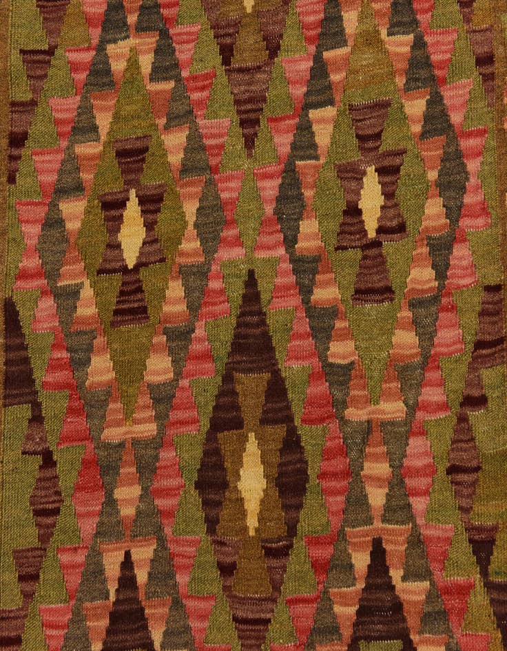 Detail image of  3' 4 x 5' 2  Hand Woven Kilim Maymana Wool Rug
