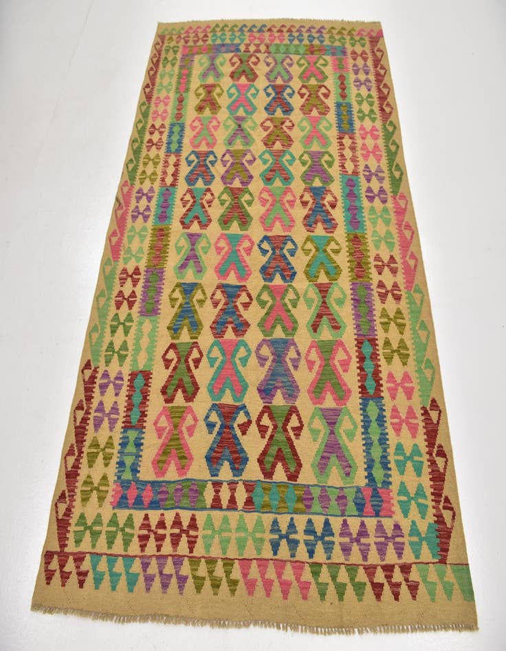 Detail image of  5' x 6' 8  Hand Woven Kilim Maymana Wool Rug