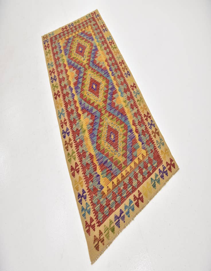 Detail image of  3' 5 x 6' 6  Hand Woven Kilim Maymana Wool Rug