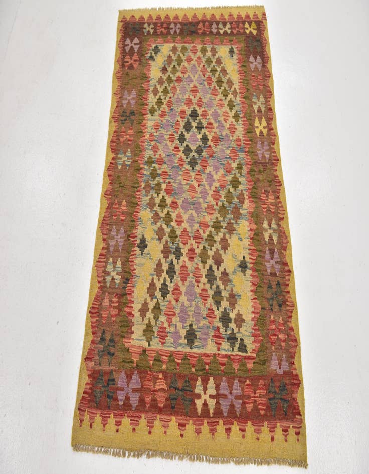 Detail image of  3' 3 x 4' 10  Hand Woven Kilim Maymana Wool Rug