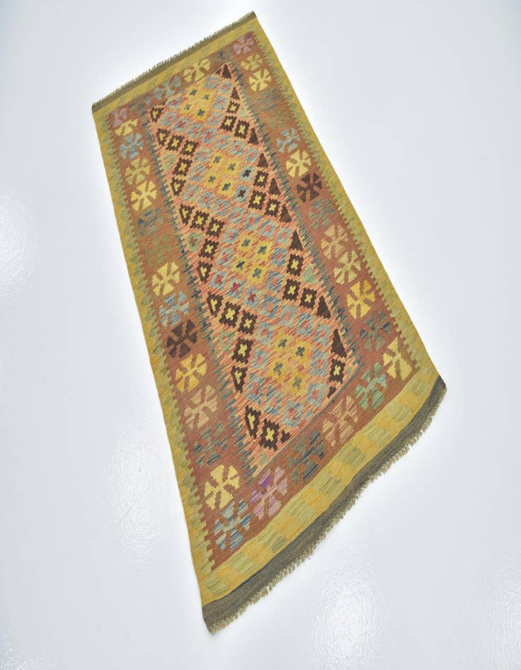 Detail image of  3' 3 x 5'  Hand Woven Kilim Maymana Wool Rug