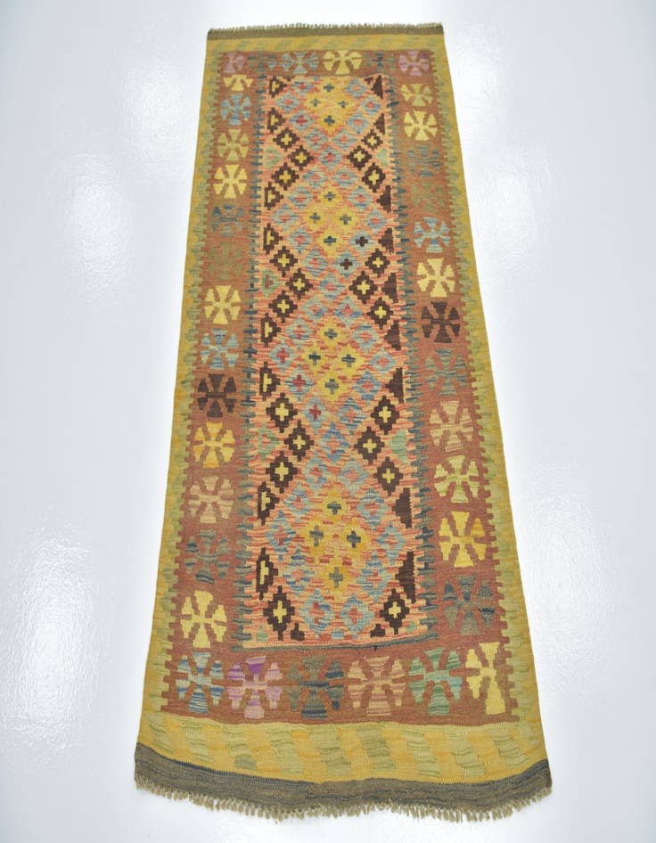 Detail image of  3' 3 x 5'  Hand Woven Kilim Maymana Wool Rug