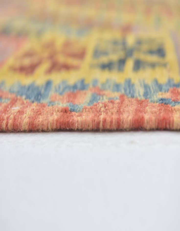 Detail image of  3' 4 x 4' 10  Hand Woven Kilim Maymana Wool Rug