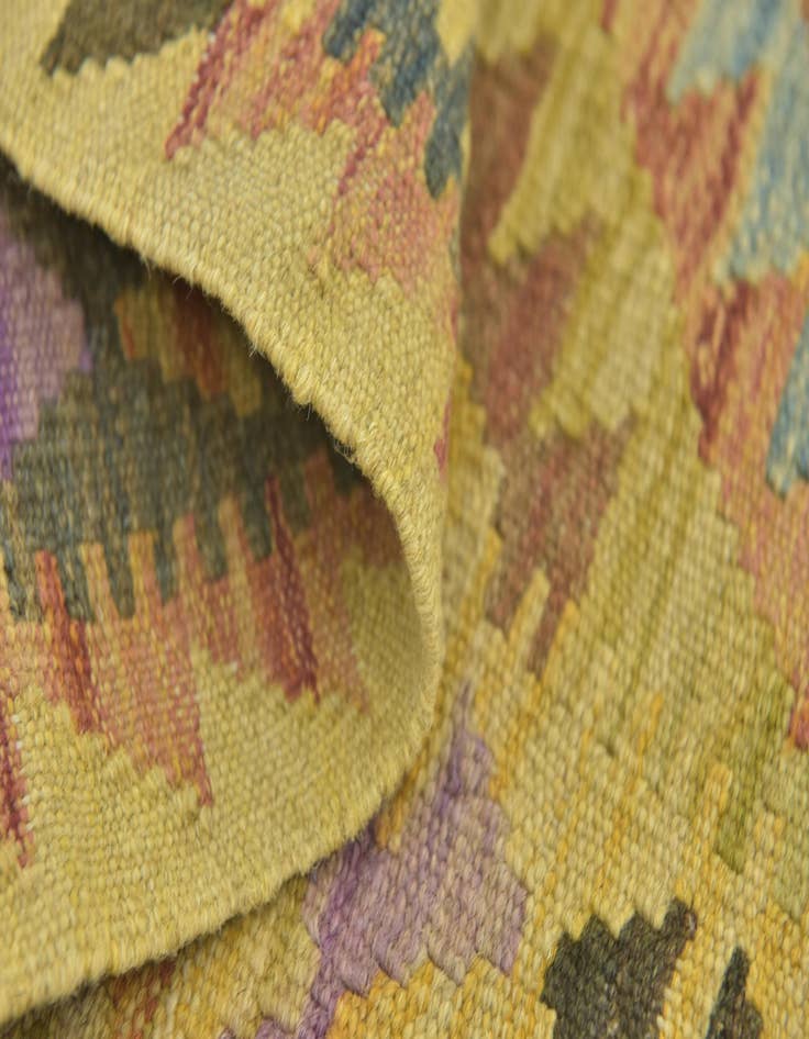 Detail image of  3' 3 x 4' 10  Hand Woven Kilim Maymana Wool Rug