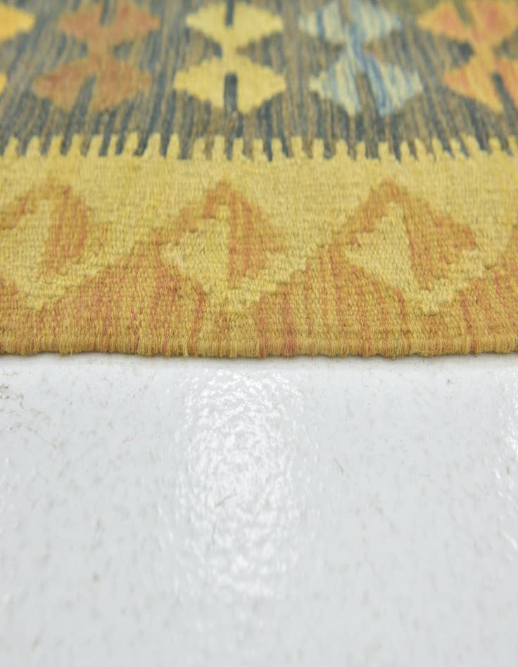 Detail image of  3' 2 x 4' 8  Hand Woven Kilim Maymana Wool Rug