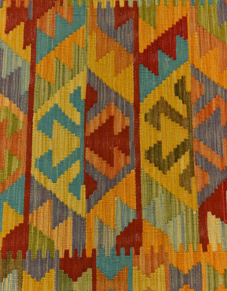 Detail image of  3' 3 x 4' 6  Hand Woven Kilim Maymana Wool Rug