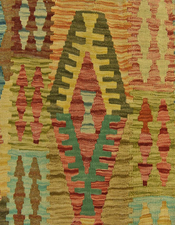 Detail image of  2' 8 x 4'  Hand Woven Kilim Maymana Wool Rug