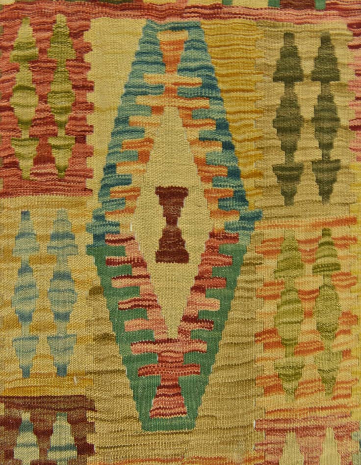 Detail image of  2' 8 x 4'  Hand Woven Kilim Maymana Wool Rug