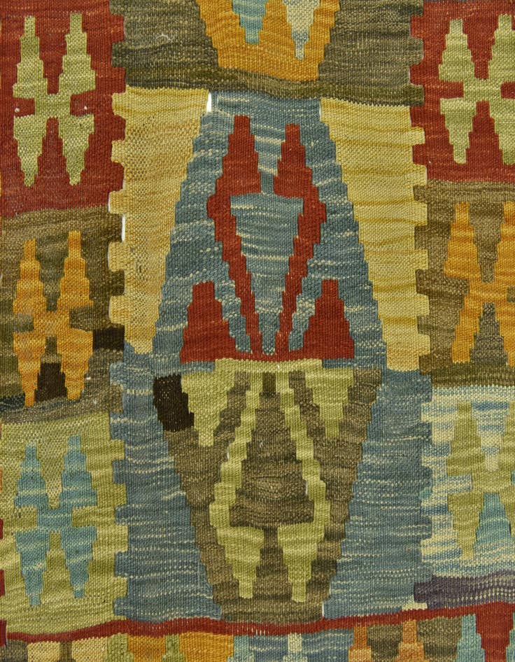Detail image of  2' 6 x 4' 2  Hand Woven Kilim Maymana Wool Rug