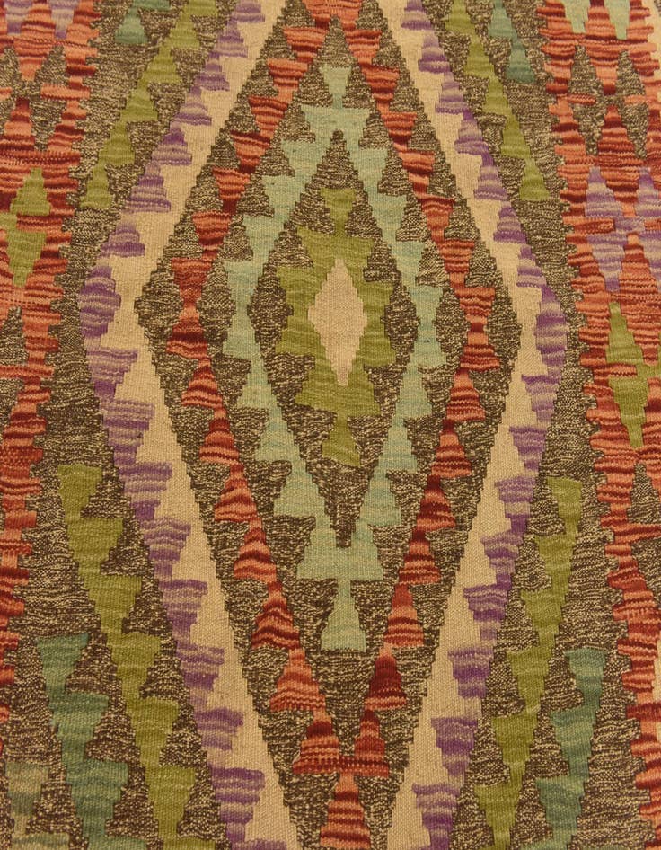 Detail image of  3' 6 x 5'  Hand Woven Kilim Maymana Wool Rug