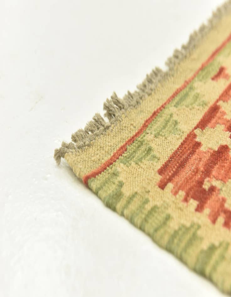 Detail image of  2' 9 x 4' 5  Hand Woven Kilim Maymana Wool Rug