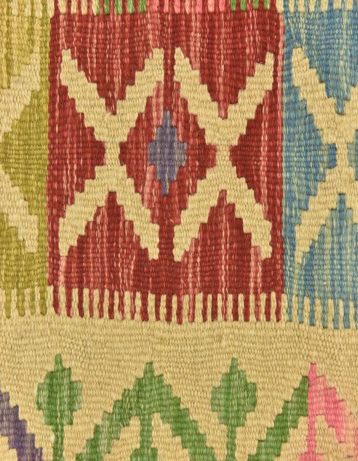 Detail image of  3' 6 x 5'  Hand Woven Kilim Maymana Wool Rug