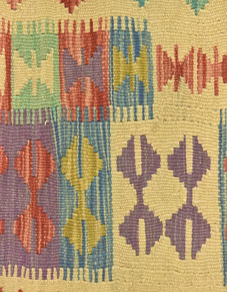 Detail image of  3' 1 x 4' 8  Hand Woven Kilim Maymana Wool Rug