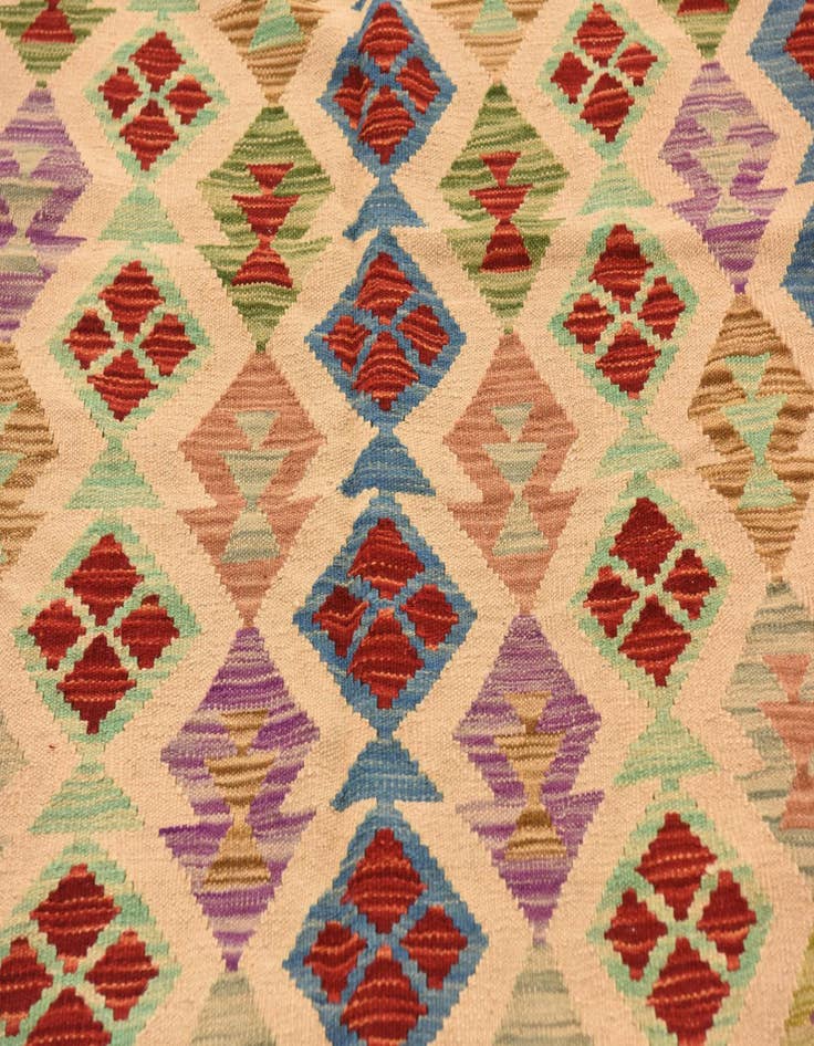 Detail image of  5' x 6' 6  Hand Woven Kilim Maymana Wool Rug