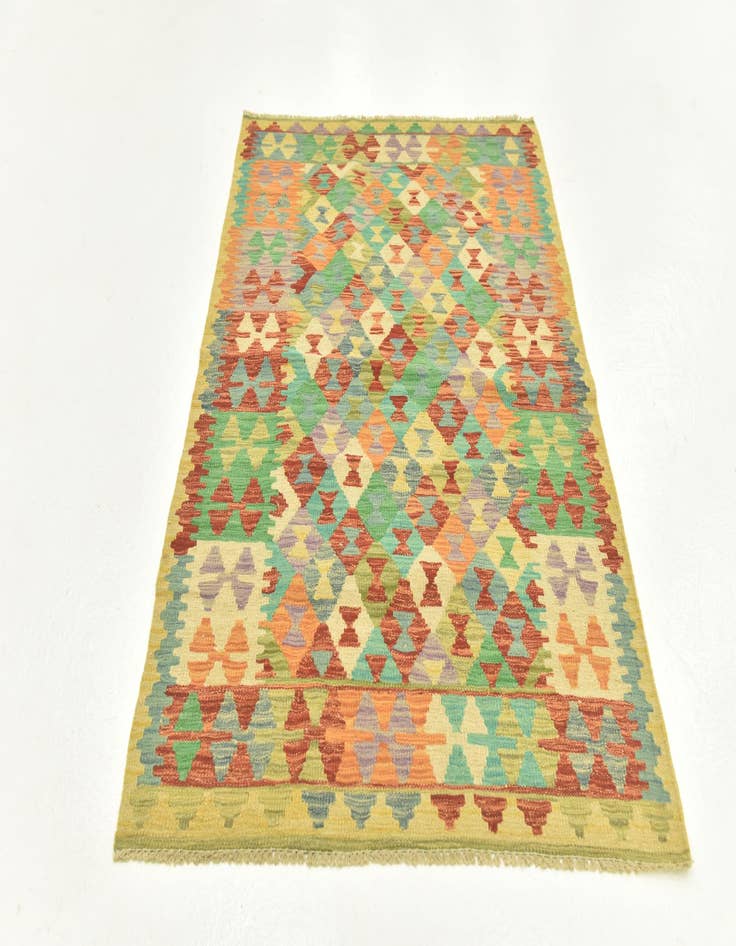 Detail image of  3' 3 x 5' 1  Hand Woven Kilim Maymana Wool Rug