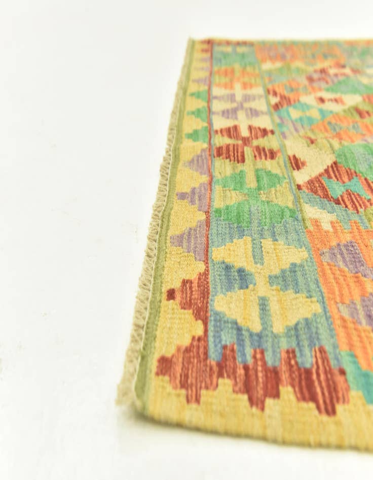 Detail image of  3' 3 x 5' 1  Hand Woven Kilim Maymana Wool Rug