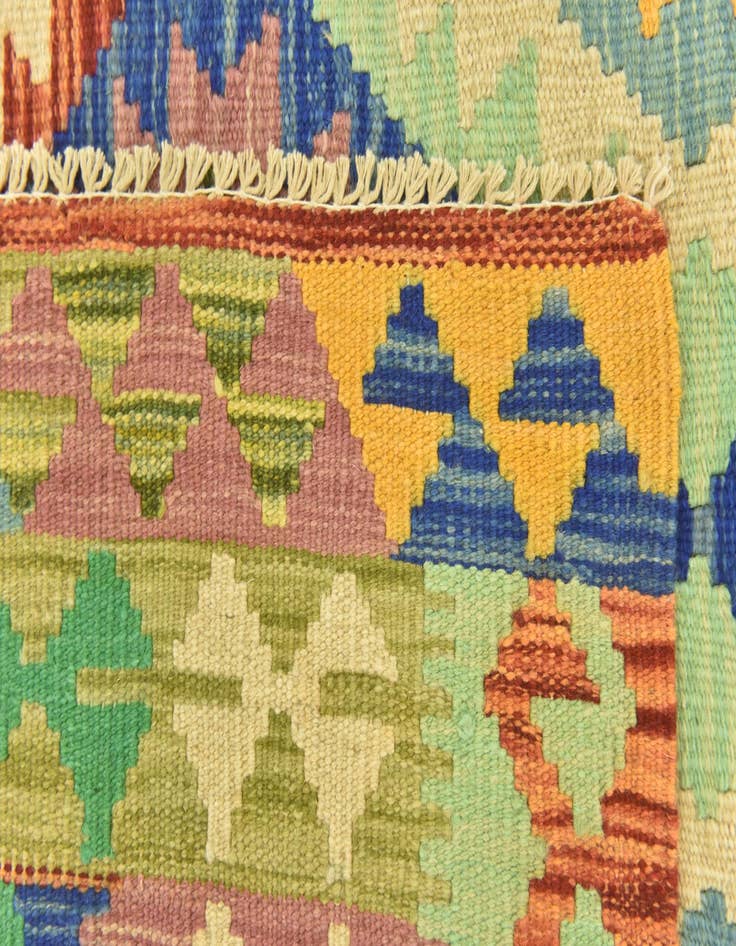 Detail image of  3' 8 x 5' 3  Hand Woven Kilim Maymana Wool Rug