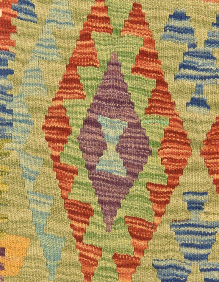 Detail image of  3' 3 x 5' 4  Hand Woven Kilim Maymana Wool Rug