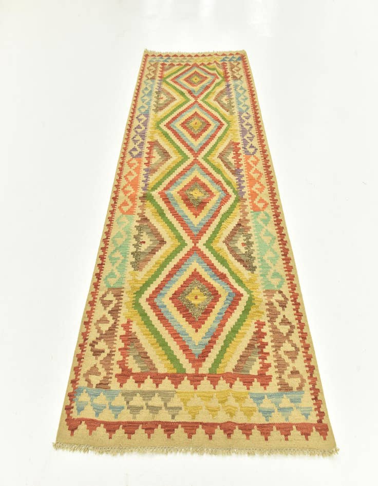 Detail image of  3' 3 x 6' 5  Hand Woven Kilim Maymana Wool Rug