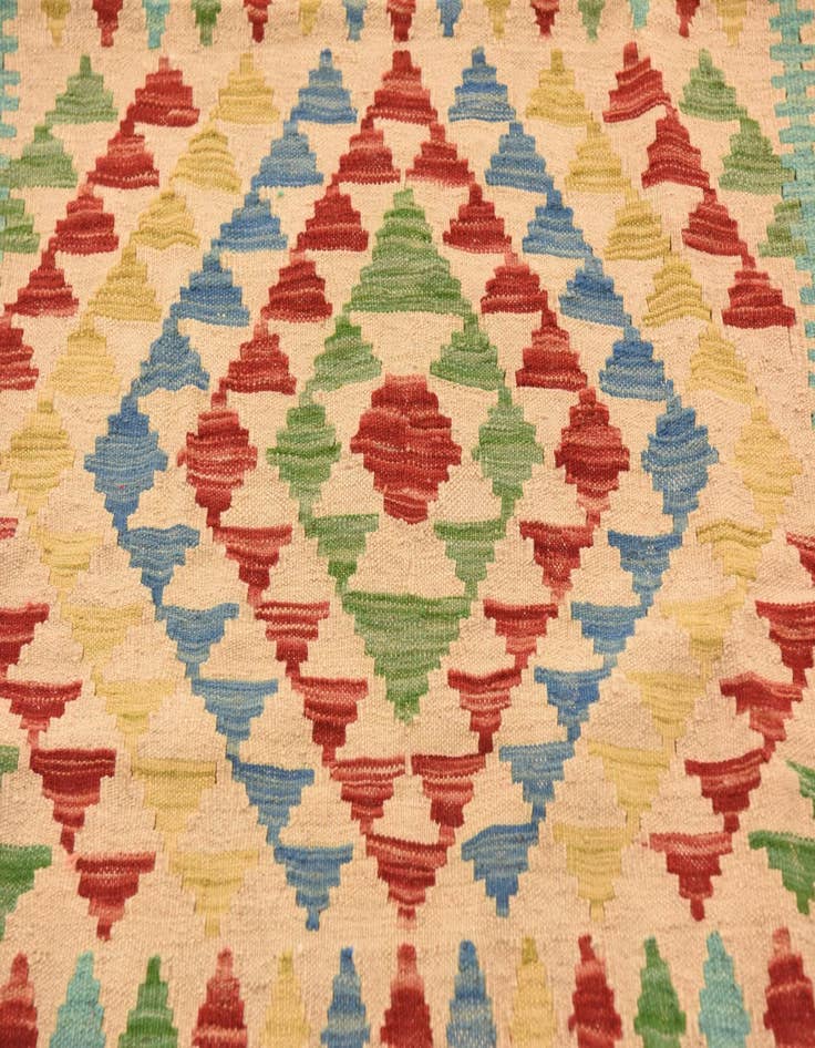Detail image of  3' 10 x 5' 7  Hand Woven Kilim Maymana Wool Rug