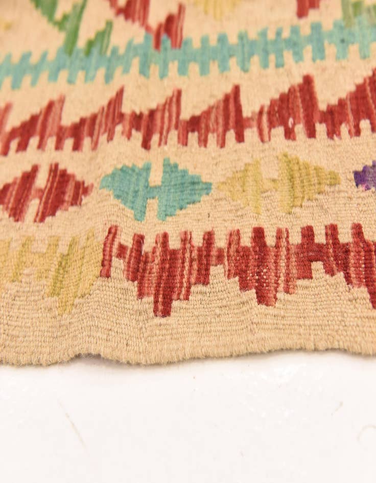 Detail image of  3' 10 x 5' 7  Hand Woven Kilim Maymana Wool Rug