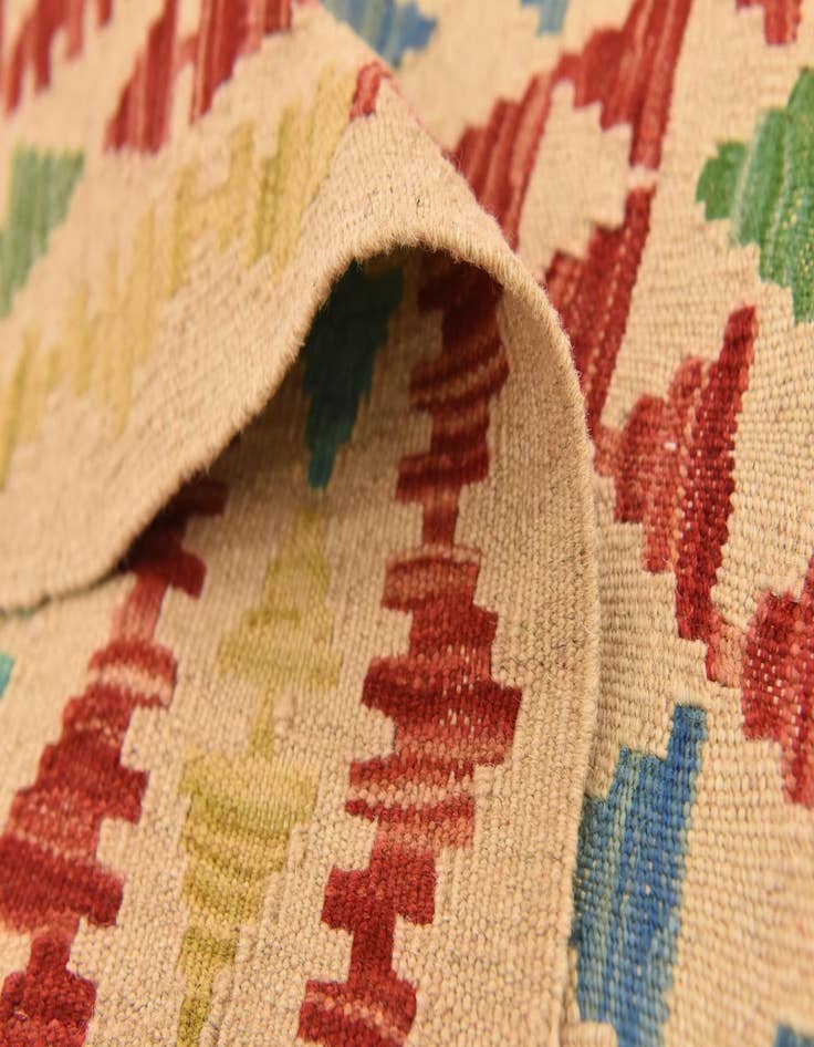Detail image of  3' 10 x 5' 7  Hand Woven Kilim Maymana Wool Rug