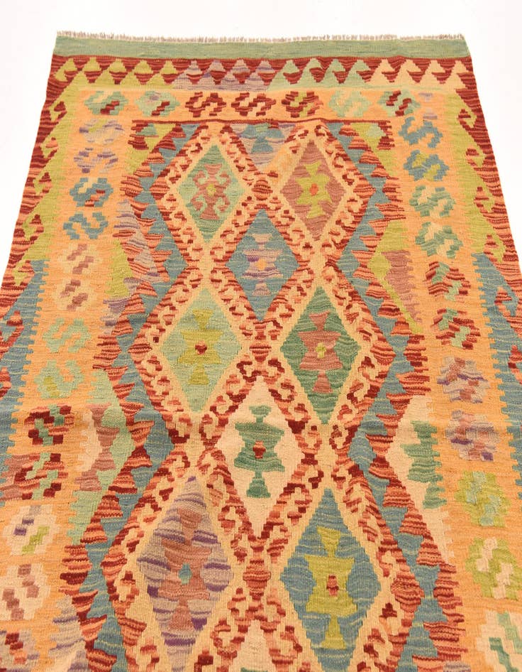 Detail image of 4' 3 x 6' 1 Hand Woven Kilim Maymana Wool Rug