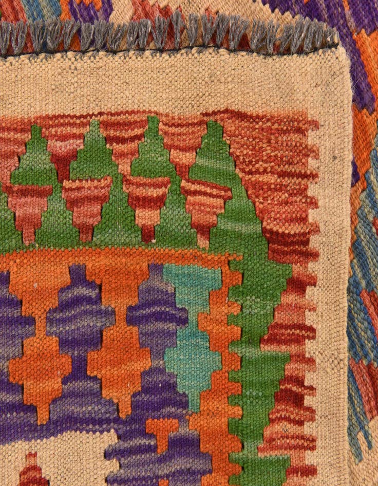 Detail image of  3' 8 x 6' 8  Hand Woven Kilim Maymana Wool Rug