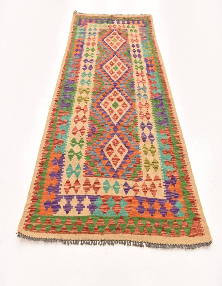 Detail image of  3' 8 x 6' 8  Hand Woven Kilim Maymana Wool Rug