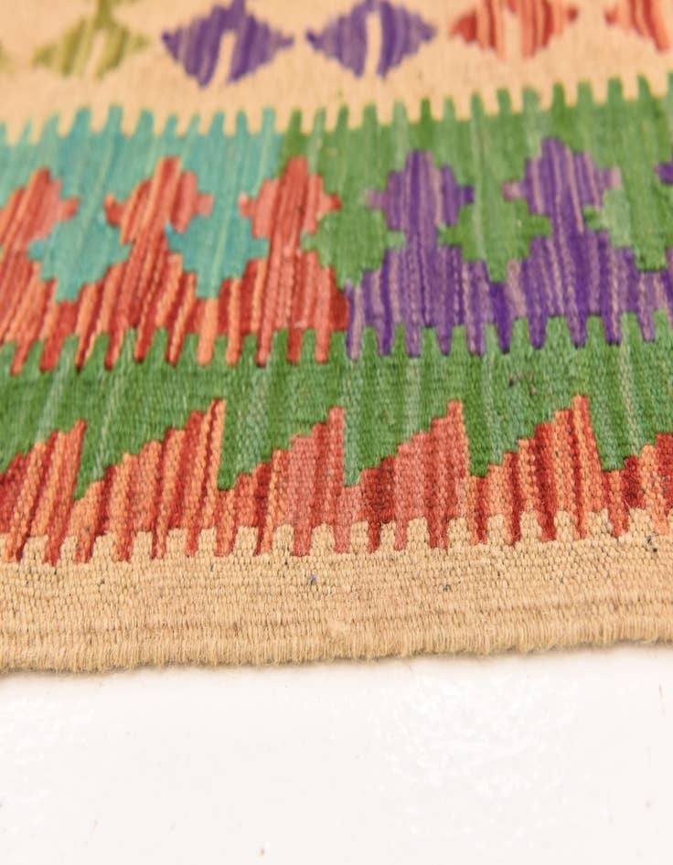 Detail image of  3' 8 x 6' 8  Hand Woven Kilim Maymana Wool Rug