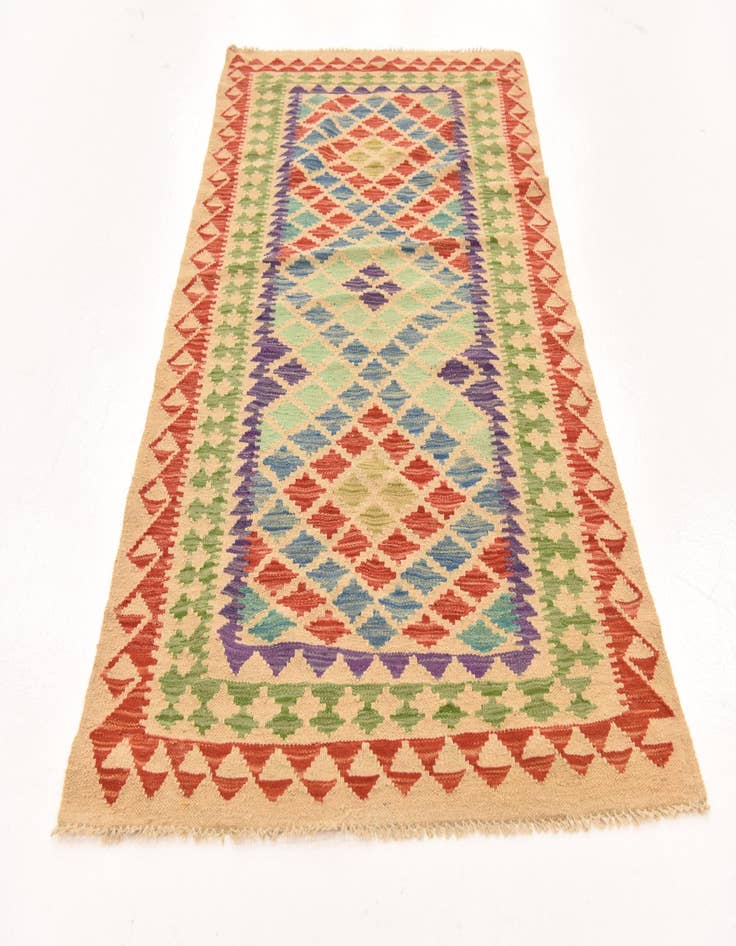 Detail image of  3' 7 x 6' 1  Hand Woven Kilim Maymana Wool Rug