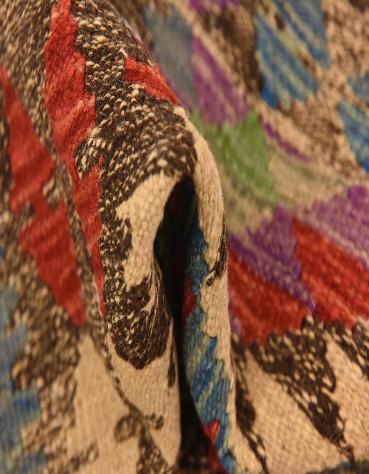 Detail image of  2' 11 x 4' 3  Hand Woven Kilim Maymana Wool Rug