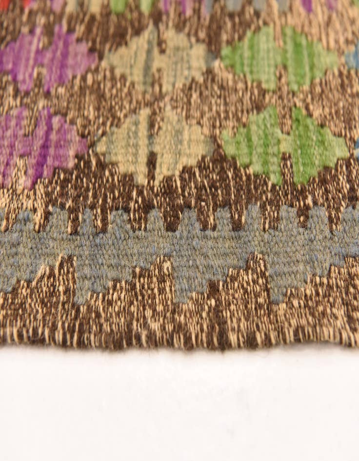 Detail image of  2' 11 x 4' 3  Hand Woven Kilim Maymana Wool Rug