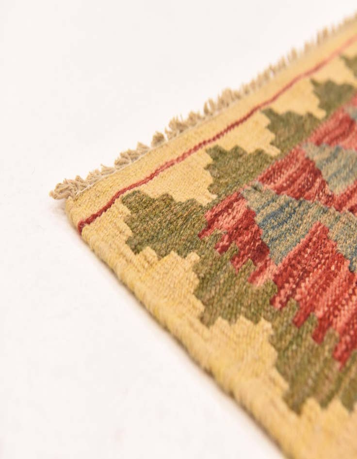 Detail image of  2' 11 x 4' 10  Hand Woven Kilim Maymana Wool Rug