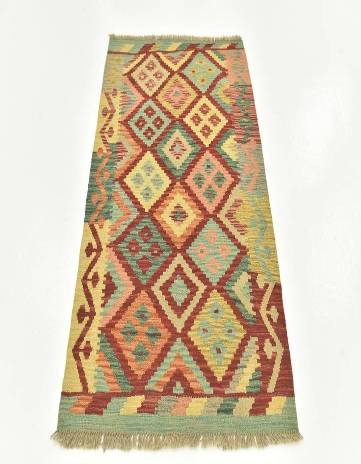 Detail image of  2' 9 x 4' 1  Hand Woven Kilim Maymana Wool Rug