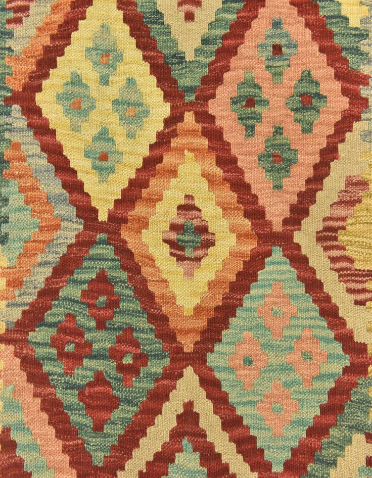 Detail image of  2' 9 x 4' 1  Hand Woven Kilim Maymana Wool Rug