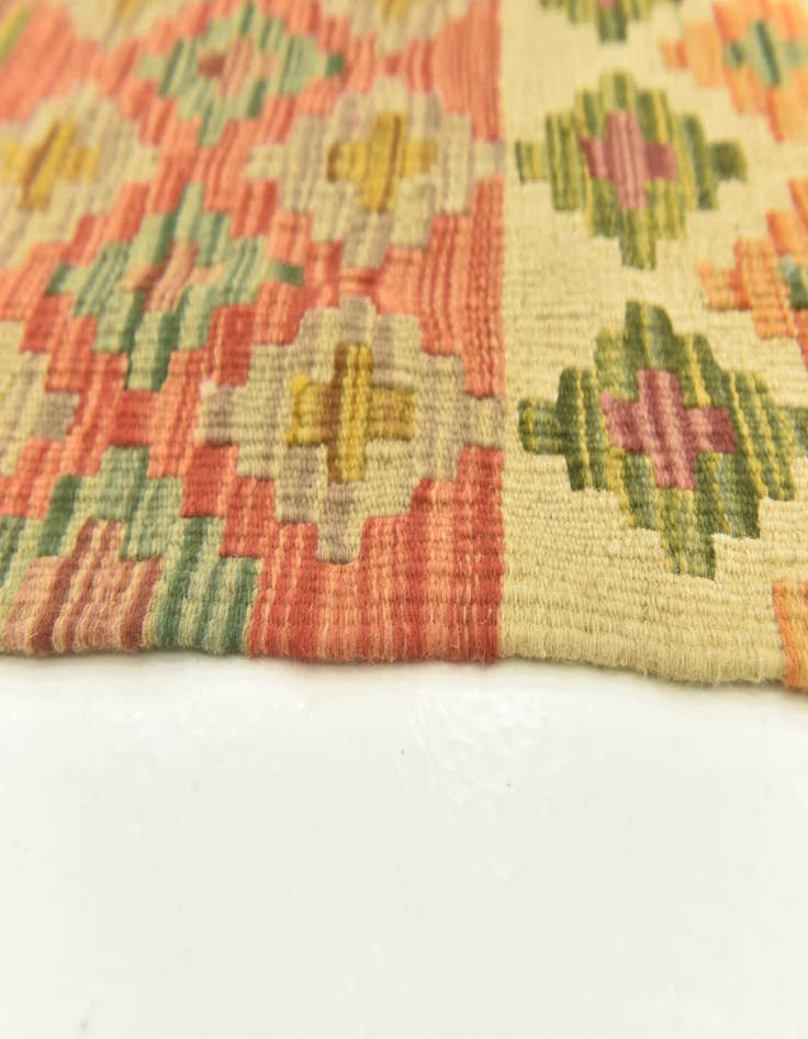 Detail image of  3' 5 x 5' 1  Hand Woven Kilim Maymana Wool Rug