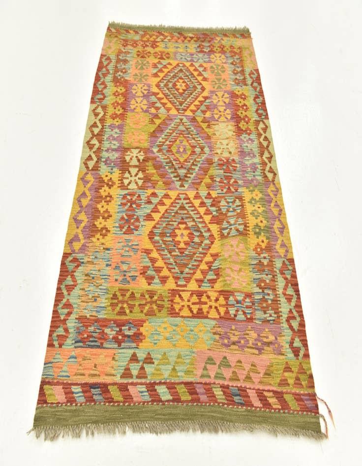 Detail image of  3' 6 x 5' 2  Hand Woven Kilim Maymana Wool Rug