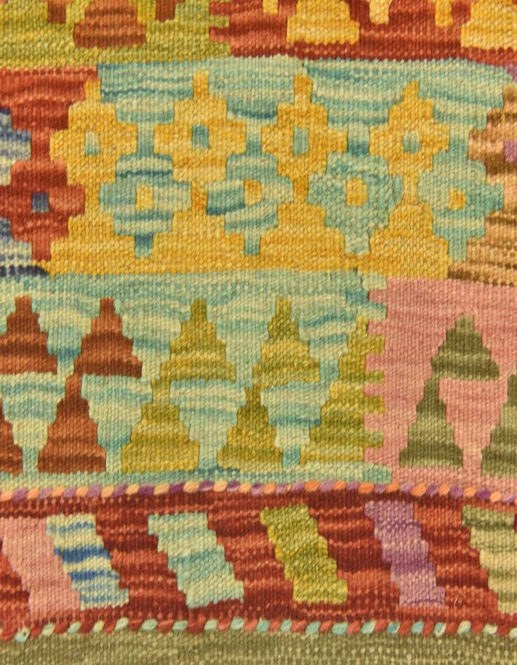 Detail image of  3' 6 x 5' 2  Hand Woven Kilim Maymana Wool Rug