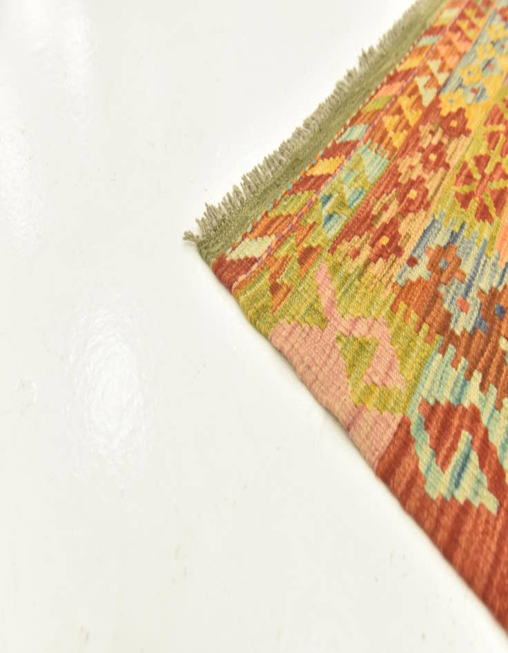 Detail image of  3' 6 x 5' 2  Hand Woven Kilim Maymana Wool Rug