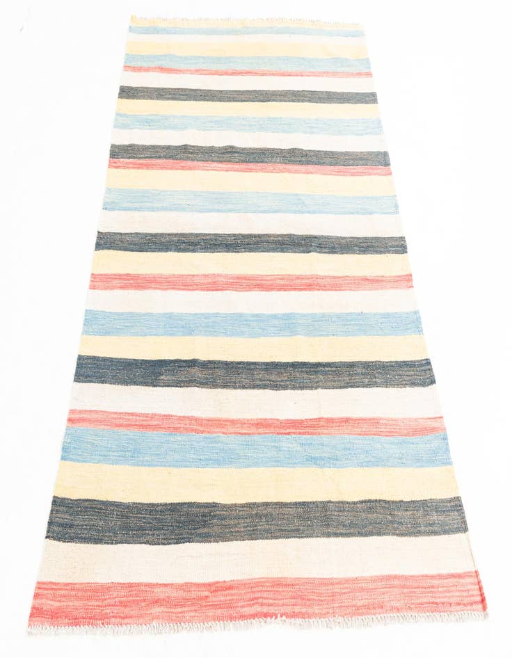 Detail image of  4' x 5' 10  Hand Woven Kilim Maymana Wool Rug