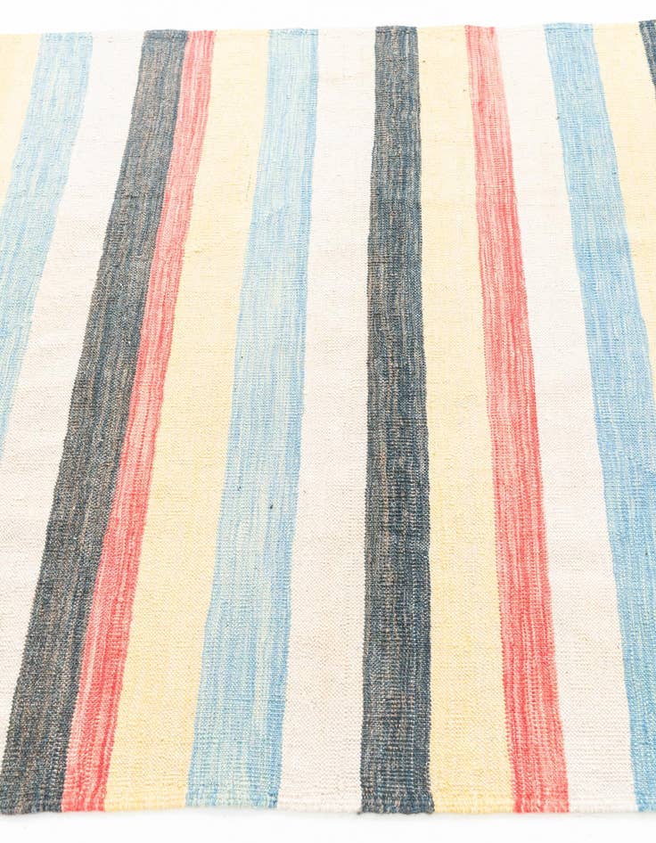 Detail image of  4' x 5' 10  Hand Woven Kilim Maymana Wool Rug