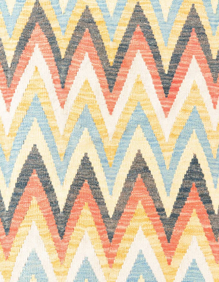 Detail image of  4' 3 x 6' 2  Hand Woven Kilim Maymana Wool Rug