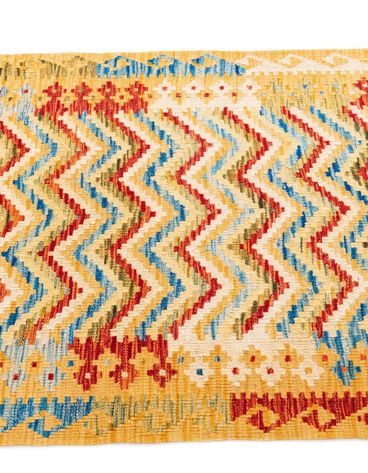Detail image of  3' 3 x 6' 3  Hand Woven Kilim Maymana Wool Rug