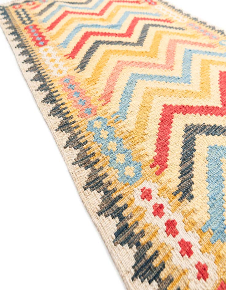 Detail image of  3' 5 x 6' 6  Hand Woven Kilim Maymana Wool Rug
